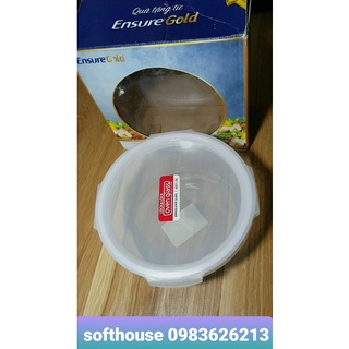 Hộp thủy tinh lock and lock cỡ lớn dung tích 950ml hàng tặng từ sữa Ensure dùng được trong lò vi sóng, máy rửa bát