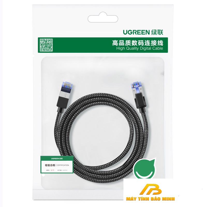 Cáp Mạng Cat 8 Ugreen 80429 Dài 1m Đúc Sẵn 2 Đầu S/FTP 40Gbps Bọc Dù Cao Cấp - Hàng chính hãng