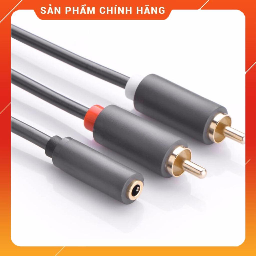 (Có sẵn) Cáp chuyển âm thanh jack 3.5mm cái sang 2 đầu hoa sen RCA đực chính hãng UGREEN AV102 _Siêu rẻ