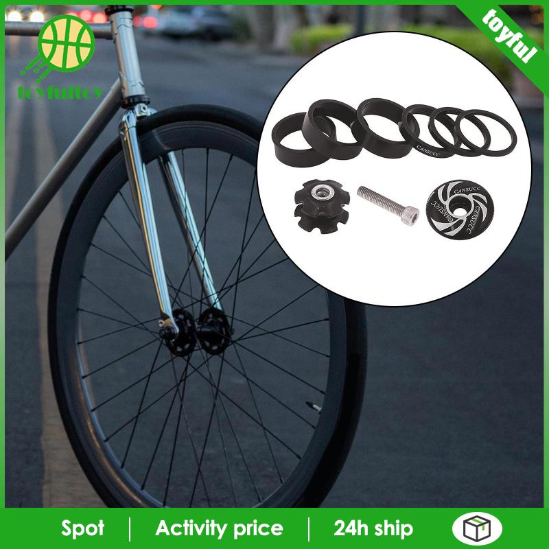 Bộ Vòng Đệm Tai Nghe 1 1 / 8 Inch Kèm Nắp Đậy Dành Cho Xe Đạp