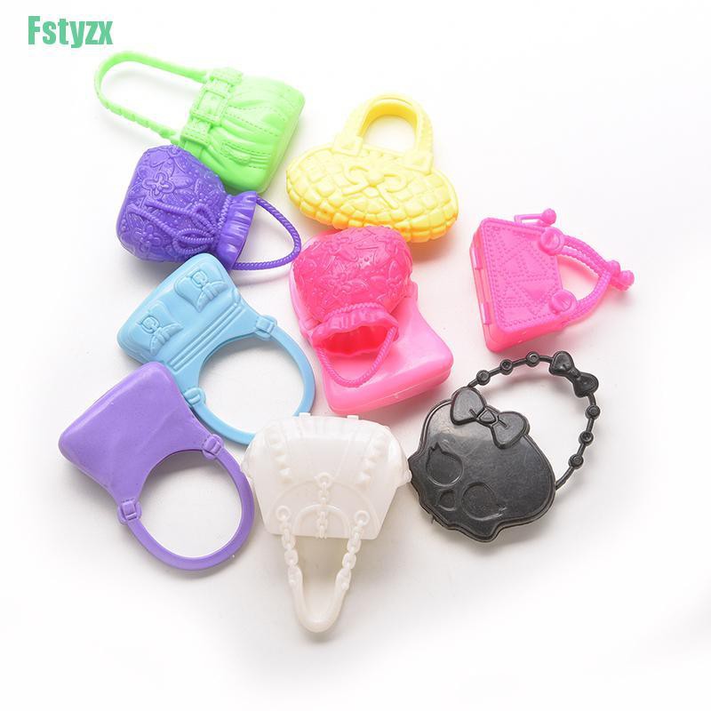 fstyzx Mix 10pcs Hand Bag Shoulderbag For Barbie Doll Accessory Style Random