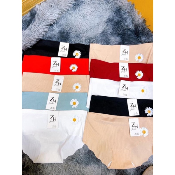 Set 10 quần lót Thái Lan ZH Hoa cúc thun sọc gân mã 822