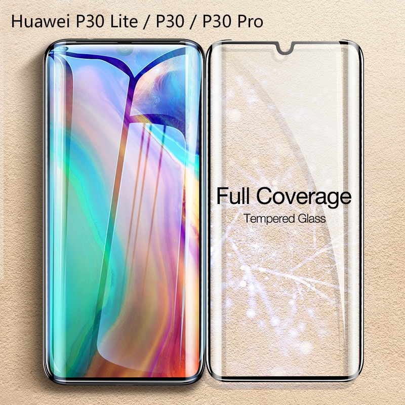 Kính cường lực phủ toàn bộ cho Huawei P30 Pro HD Tấm bảo vệ màn hình trong suốt cho màng bảo vệ P30 