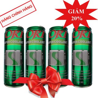 COMBO 4 lon nước làm mát xe ô tô, xe máy, tàu thuyền màu xanh OKI Super Coolant 500ml