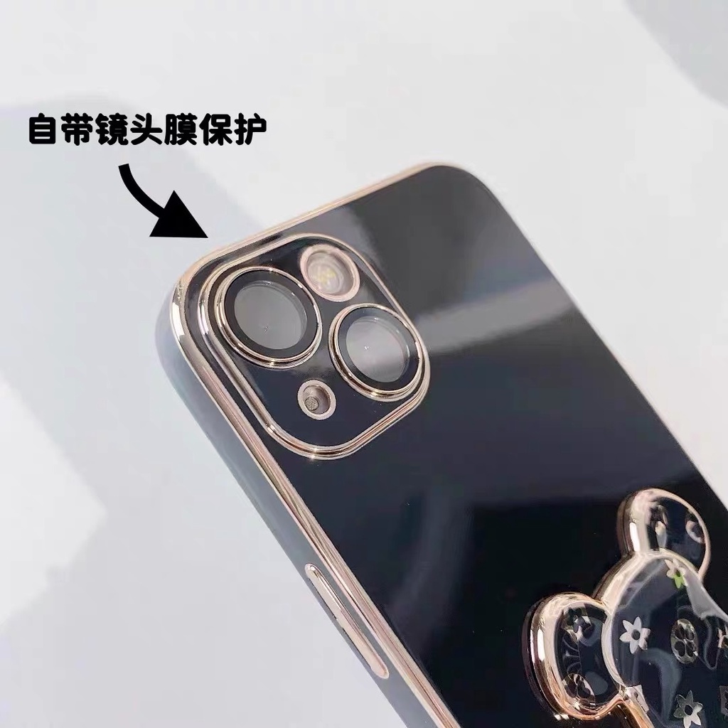 Ốp Điện Thoại Mềm Mạ Điện Hình Gấu Cho Iphone 13 pro max 12 pro max 11 pro max xs max xr x 7plus