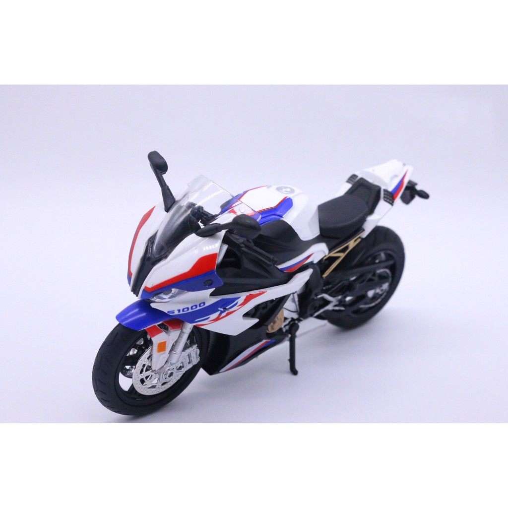 MÔ HÌNH XE MOTO BMW S1000 RR 2020 có ĐÈN, ÂM THANH - HUAYI MODEL tỷ lệ 1:12