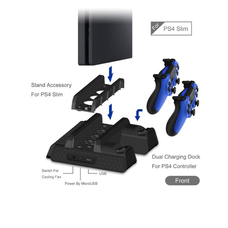 Đế Sạc Đứng Tản Nhiệt Cho Tay Cầm Chơi Game Ps4 Pro / Slim