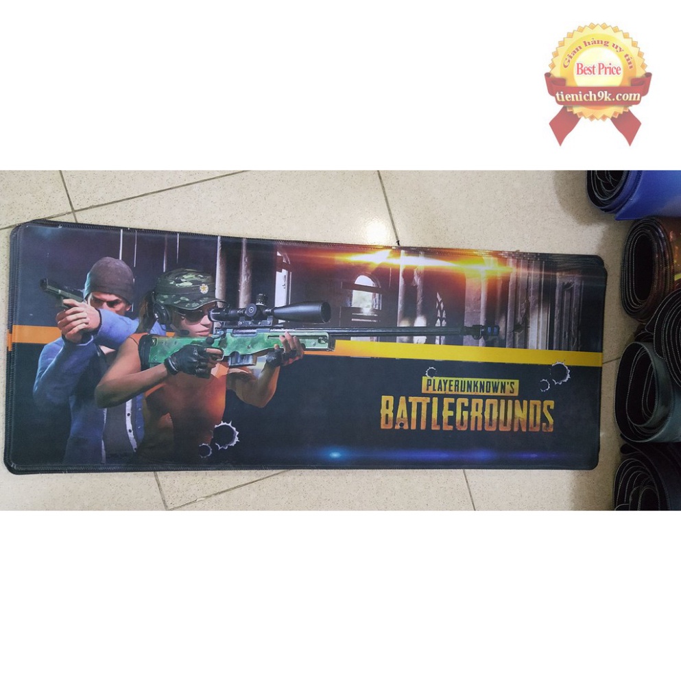 [Hàng xịn] Lót chuột chơi game PUBG bo viền – Bàn di chuột lớn 80x30 cm