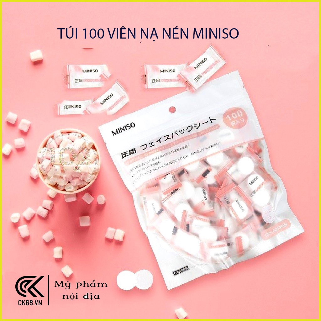 Bịch 100 viên nén Miniso được thiết kế nhỏ nhỏ xinh xinh