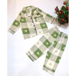 đồ bộ pijama lụa mango dài tay bé gái