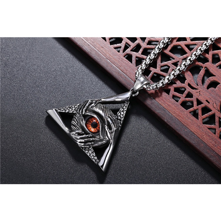 Dây chuyền titan conmắt tam giác Illuminati không gỉ MN07