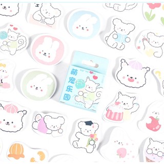 Hộp 46 miếng sticker mẫu thiên đường động vật pet paradise