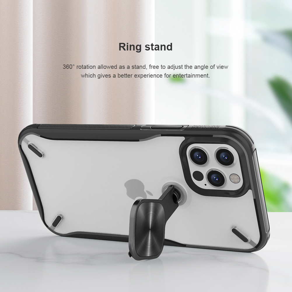 Ốp điện thoại Nillkin Cyclops bo vệ camera có giá đỡ kim loại sang trọng cho iPhone 12/12 Pro/12 Pro Max/12 Mini