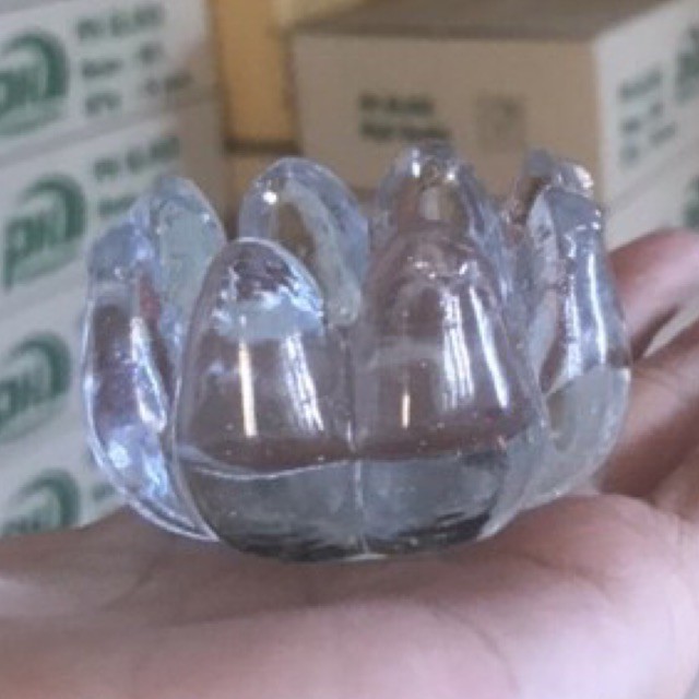 2 đế thủy tinh cắm nến