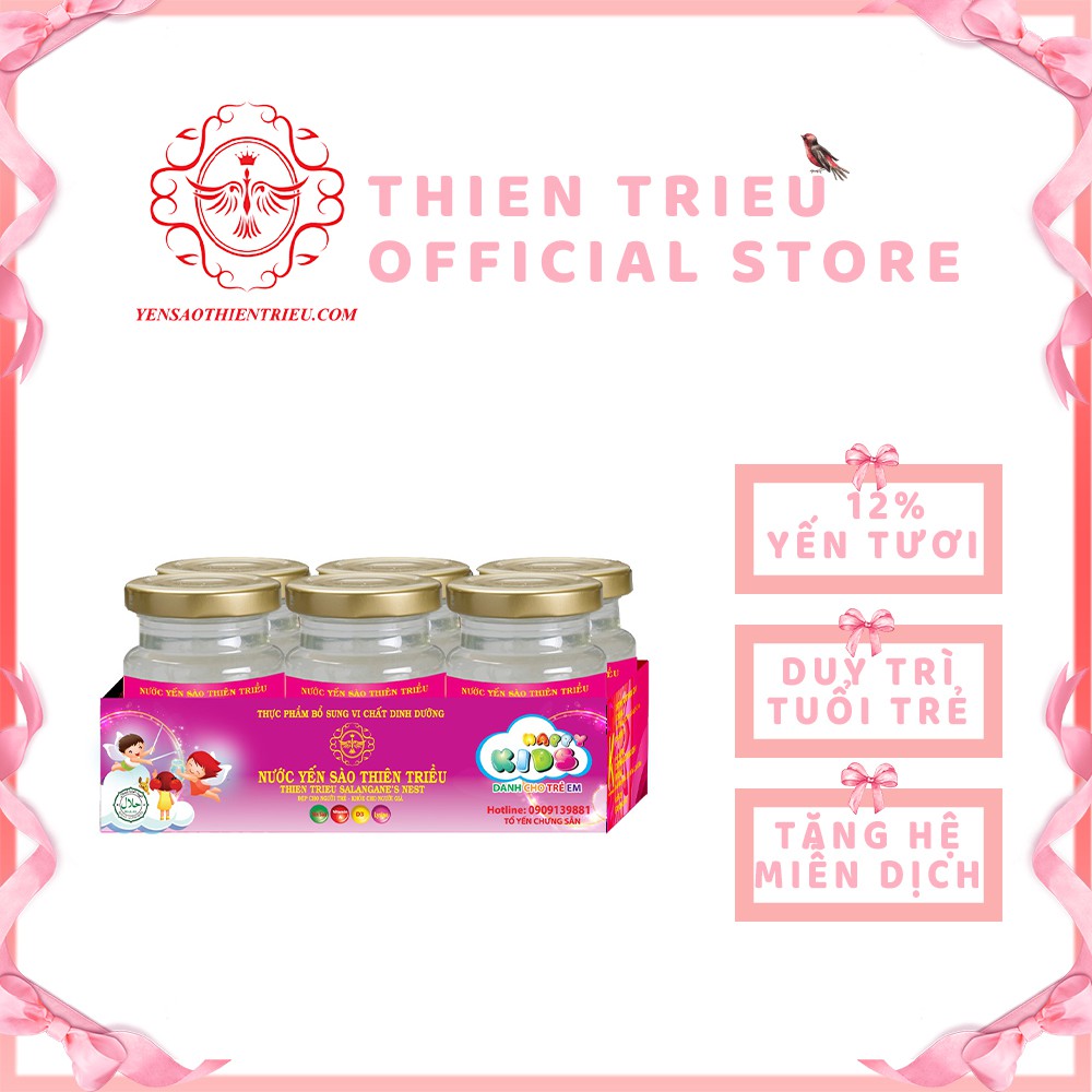 [FREESHIP]Nước Yến Sào Thiên Triều cao cấp 25% yến tươi ❤️️ (loại Kids 6 hũ ) 70ml /hũ❤️️