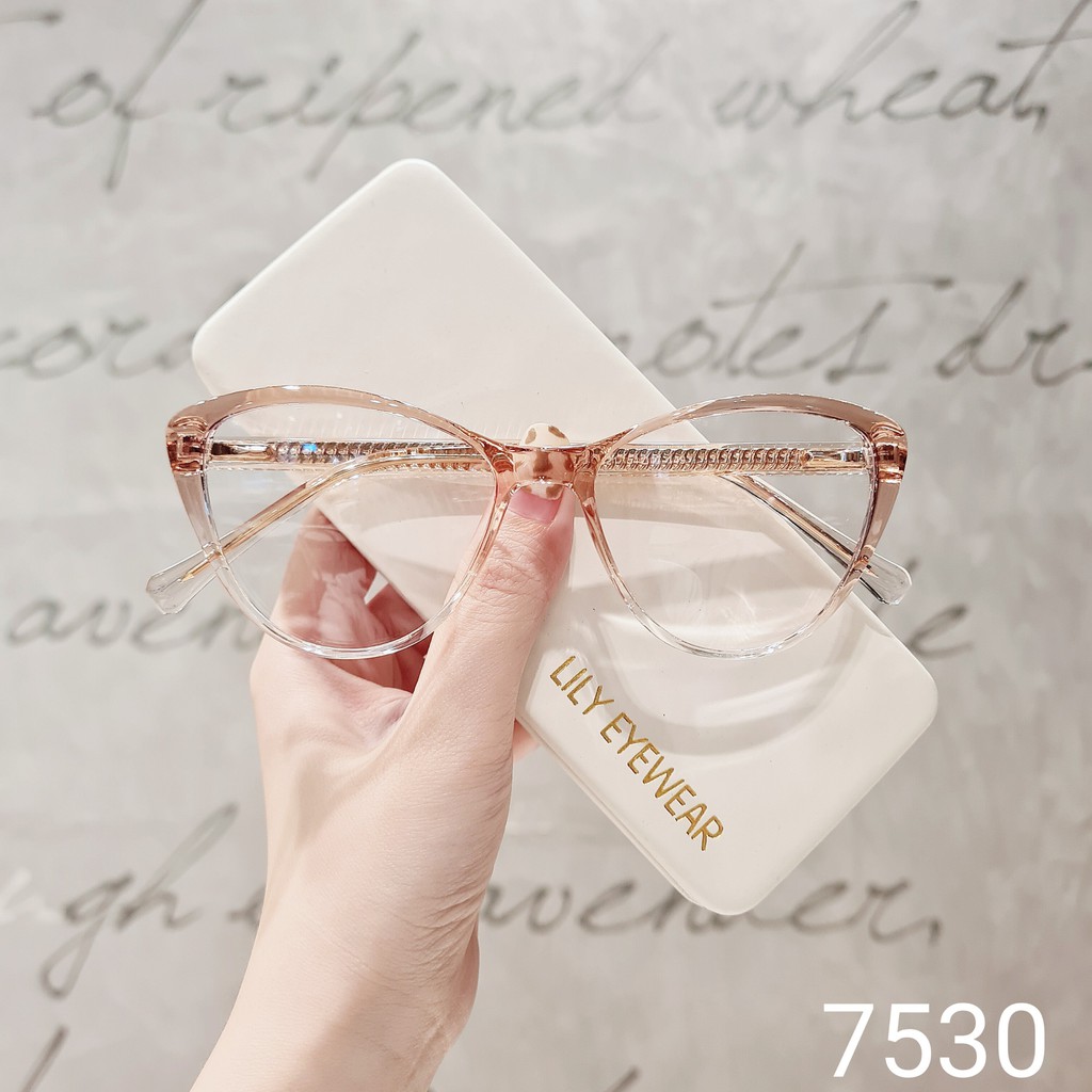 Gọng kính cận nữ LILYEYEWEAR mắt mèo dày dặn chắc chắn màu sắc thời trang 7530 | BigBuy360 - bigbuy360.vn