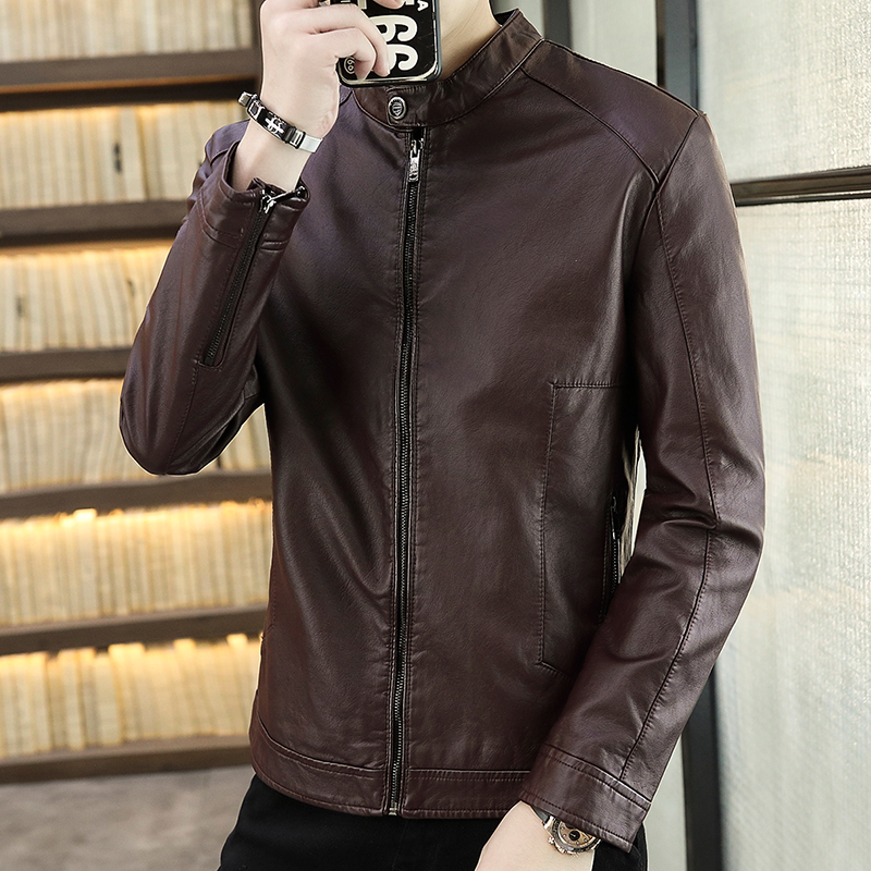 Áo khoác bomber chất liệu da thời trang nam tính