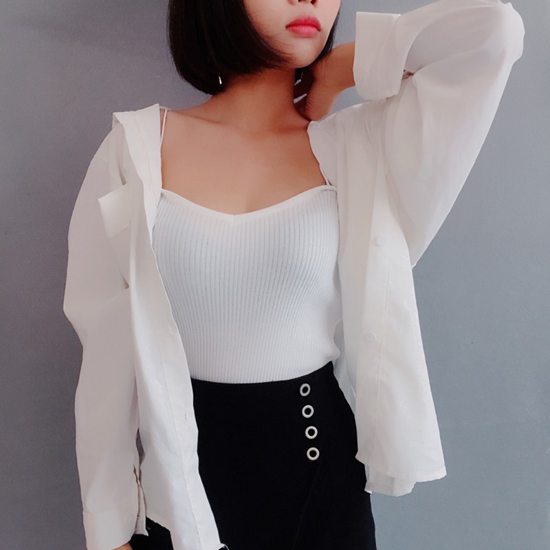 [Mã FAMAYWA giảm 10K đơn 50K] Áo Nữ Hai Dây Quyến Rũ Chất Len Ôm Sát Co Dãn, APG10 | BigBuy360 - bigbuy360.vn