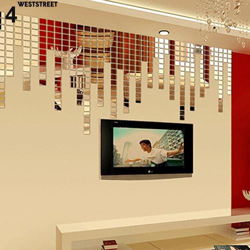 100 Mảnh gương hình vuông mini trang trí tường nhà độc đáo