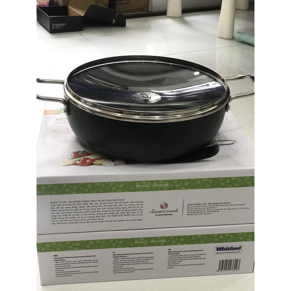 Nồi lẩu chống dính vân đá Smartcook SM-5552KMB size 26cm
