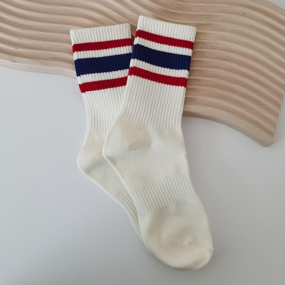AROMA Đôi Vớ Thoáng Khí Họa Tiết Kẻ Sọc Và Chữ Cá Tính