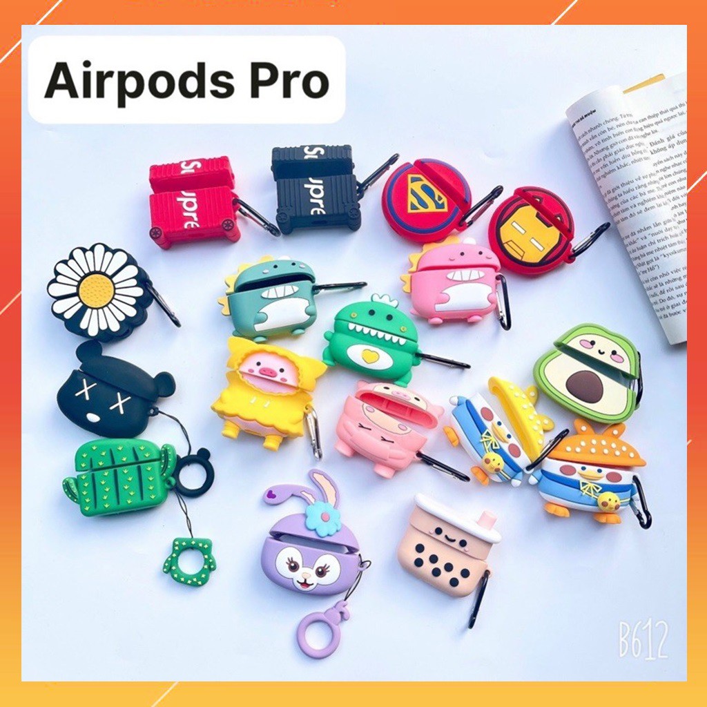 Vỏ ốp case Airpods Pro chất liệu silicon dẻo chống va đập trầy xước, nhiều mẫu case airpords hiện đại