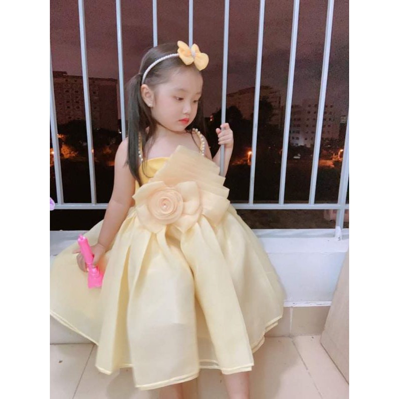 Váy công chúa hoa cuốn cao cấp