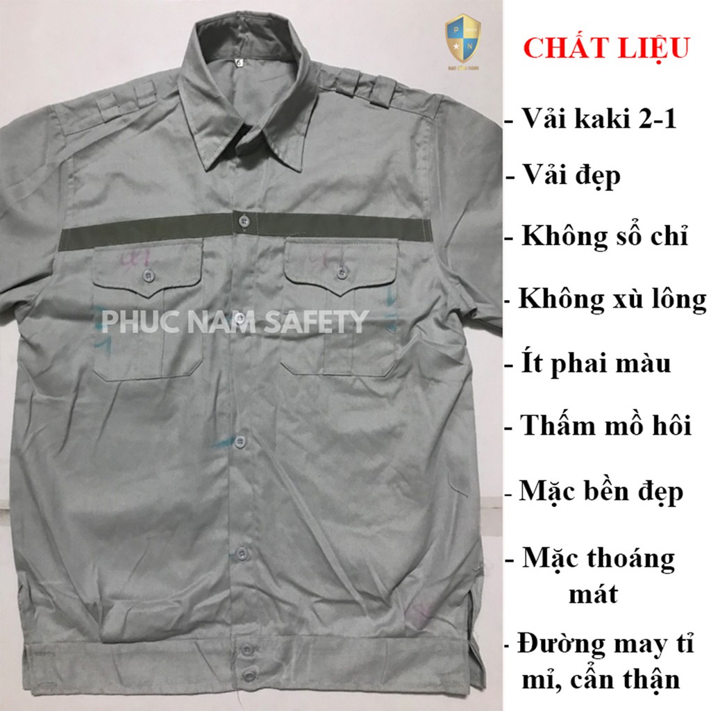 Áo bảo hộ lao động ghi sáng có phản quang, Áo bảo hộ lao động PN-A2, BHLĐ Phúc Nam