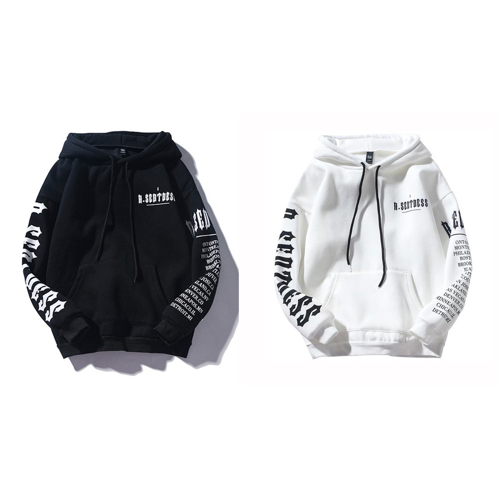 Combo 02 Áo Hoodie Nỉ Nam Dài Tay Có Mũ In Chữ Thể Thao FrancisB 2TOP NAM 029B W