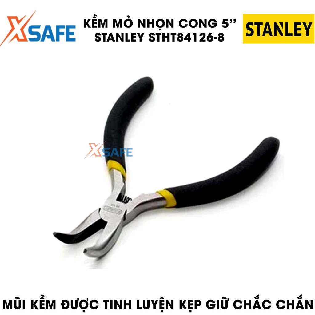 Kềm nhọn ba loại (dài, bằng, cong) STANLEY gia công thép hợp kim cứng Kìm Stanley cán cầm bọc nhựa cao su, đa chức năng