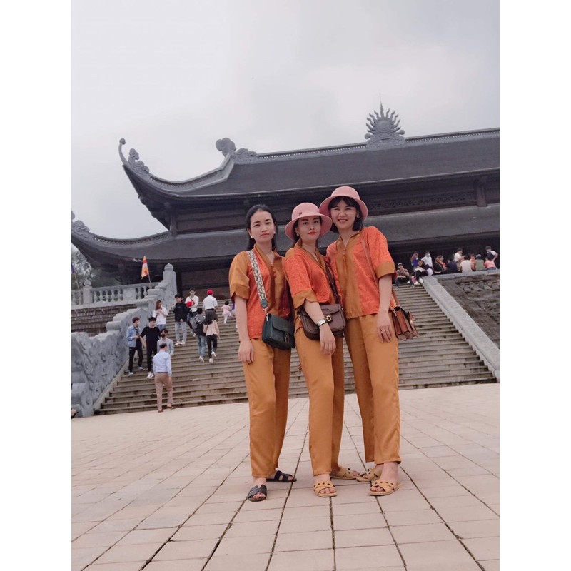 Đồ lam đi chùa bộ phật tử lụa phối hoa văn gấm siêu hót (ẢNH THẬT+VIDEO) | BigBuy360 - bigbuy360.vn