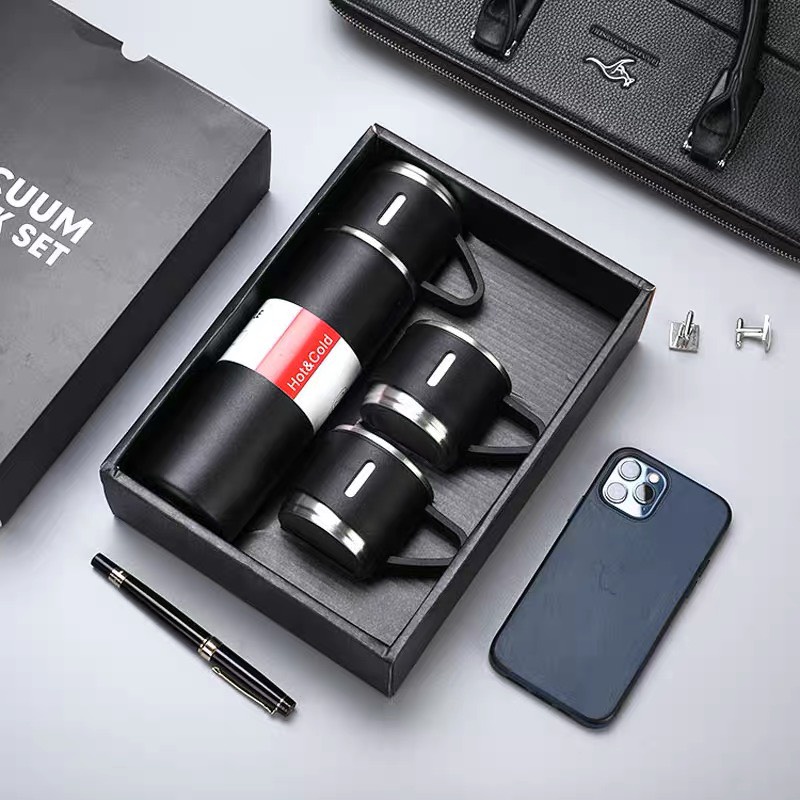 Bình giữ nhiệt tặng kèm 2 cốc - Sang Trọng - Chắc Chắn - Chất Lượng Cao