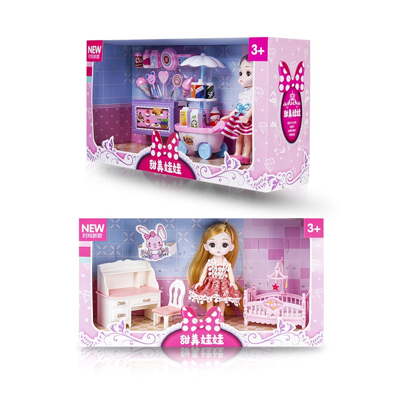 ◙♕Công chúa Barbie Fenli Đồ chơi búp bê Cô gái mô phỏng Bức tượng nhỏ Play House Bộ quà tặng đồ chơi cho trẻ em
