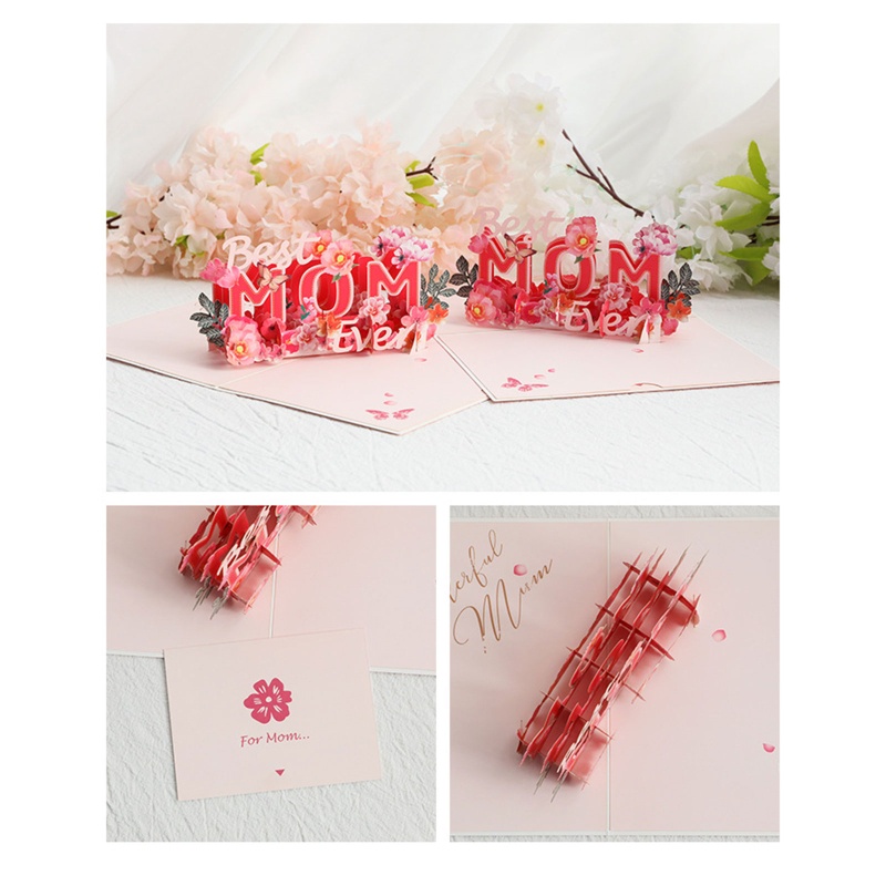 Thiệp Chúc Mừng Ngày Của Mẹ In Chữ I Love You Mom 3D