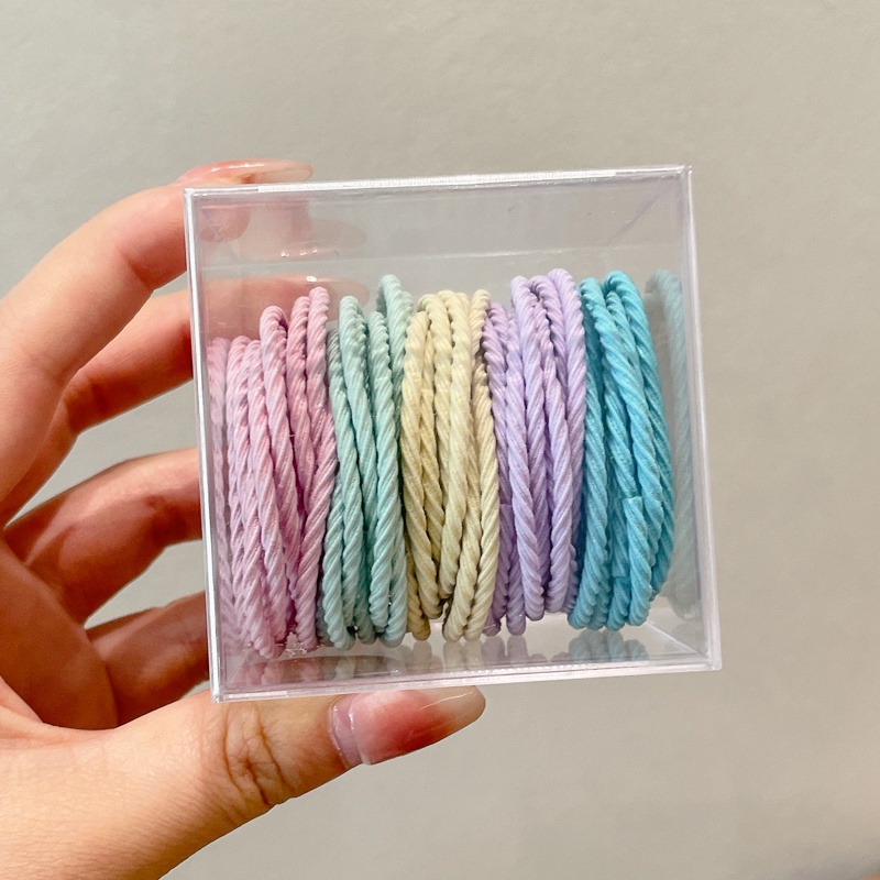 Set 50 Dây Buộc Tóc Cao Su Co Giãn Nhiều Màu Sắc Thời Trang Hàn Quốc
