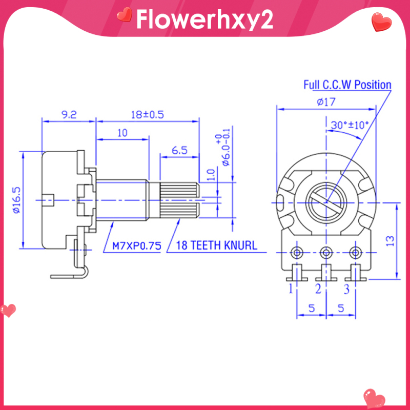 [ReadyStock]4pcs 500K-Ohm Long-Shaft Guitar Volume Tone Audio Taper Potentiometer Pots