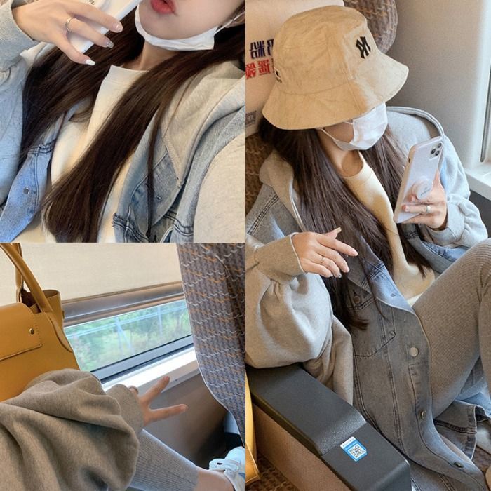 Áo Khoác Denim Có Mũ Trùm Đầu Phong Cách Đường Phố Mùa Xuân Thu Bán Chạy Hợp Thời Trang Cho Nữ