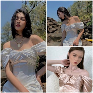 🦋Áo Phi Bóng Xoắn Ngực Rớt Vai Siêu Xinh🦋