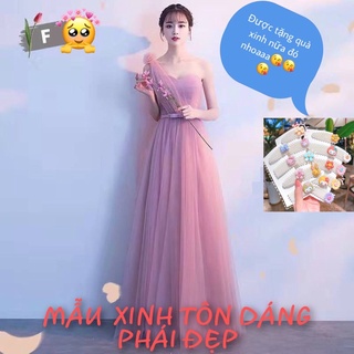 Đầm maxi lệch vai hoa phối lưới kèm lót siêu xinh (HOT🔥)