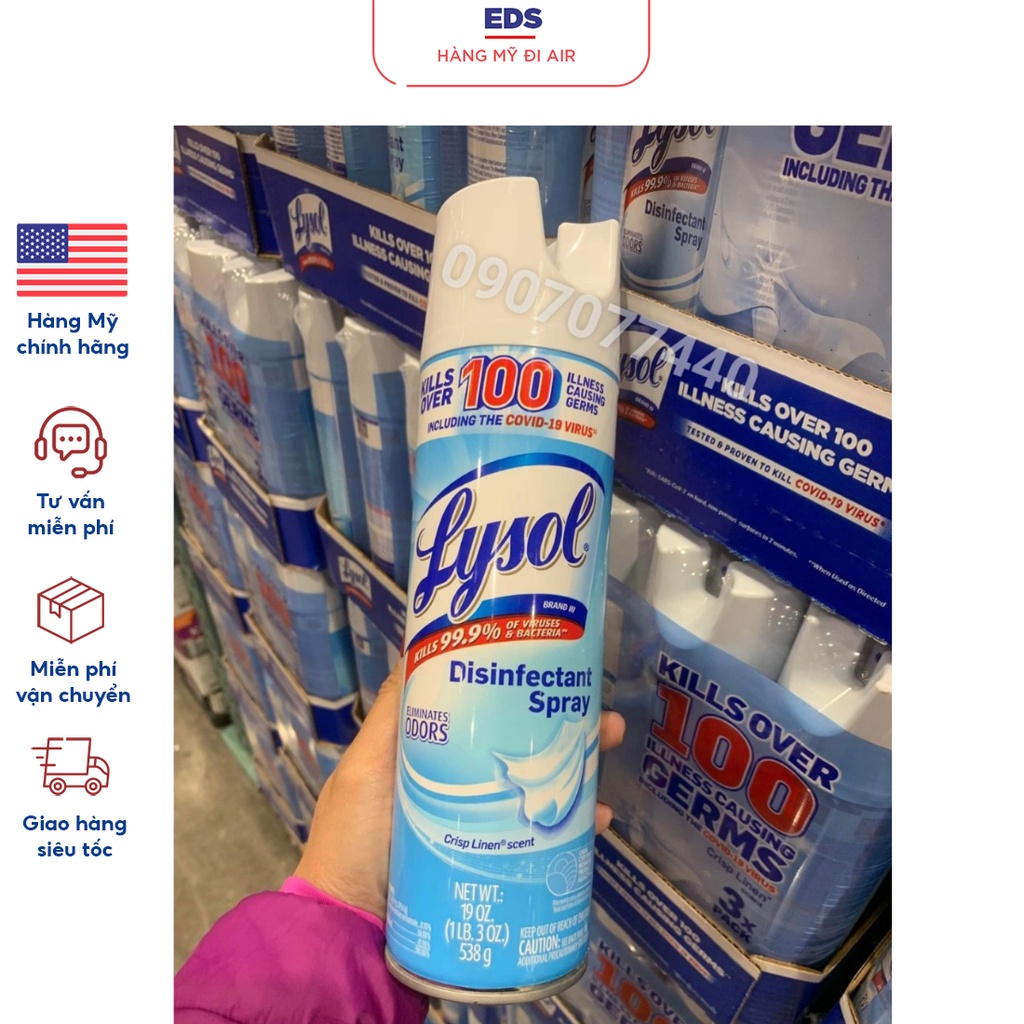 Xịt diệt khuẩn Lysol Disinfectant Spray 538gr - EDS Hàng Mỹ