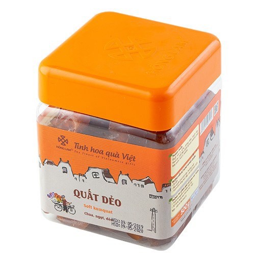 Ô Mai (Xí Muội) Quất Dẻo Hồng Lam - Vị Chua Ngọt Thơm - Hộp (200g, 300g, 500g)