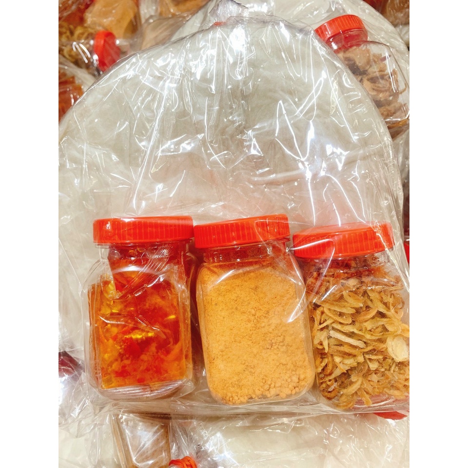 Combo BÁNH TRÁNG SATE MUỐI HÀNh-Set Bánh Tráng Phơi Sương Muối Tôm Hành Phi Sate