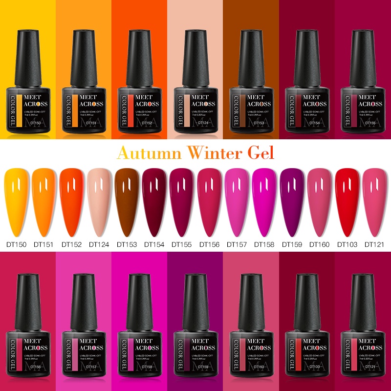 Gel Sơn Móng Tay MTSSII MEET ACROSS UV LED Bán Vĩnh Viễn Màu Sắc Thu Đông Nghệ Thuật 7ml