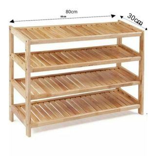 Kệ dép gỗ 80cm - 4 tầng