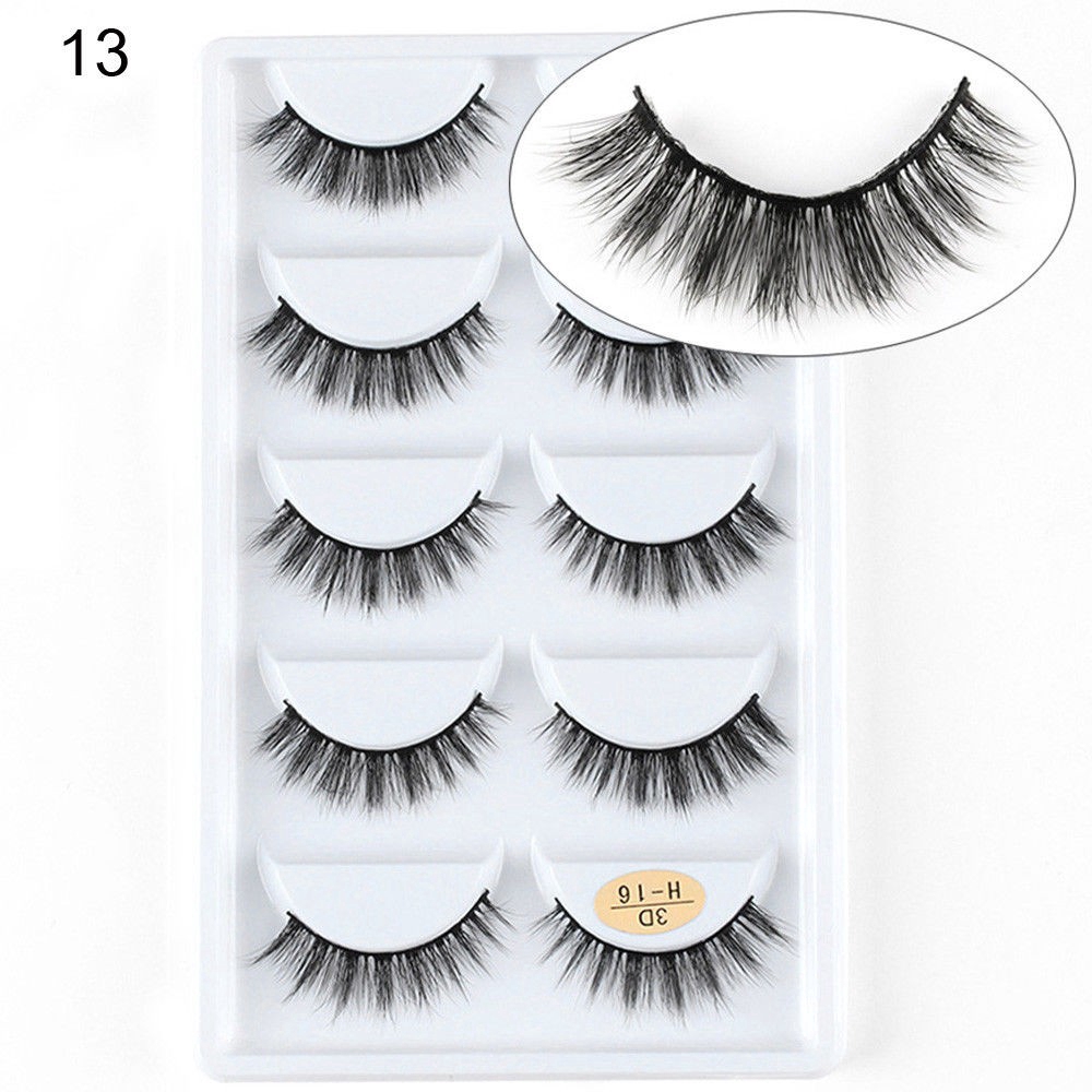 Set 5 Cặp Lông Mi Giả 3d Tự Nhiên Quyến Rũ Độc Đáo
