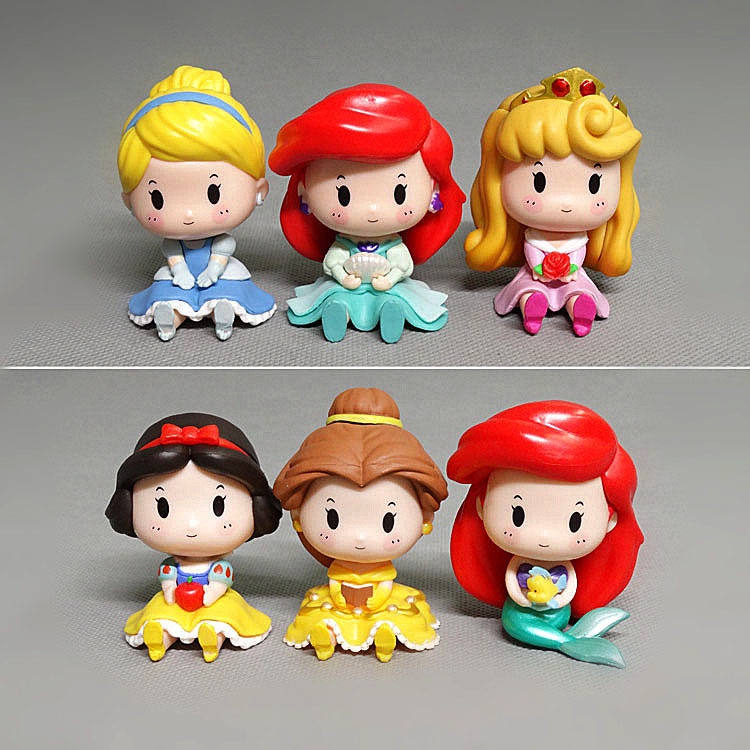 Đồ chơi búp bê mô hình công chúa Disney Belle Ariel Snow White Airlo đang ngồi dùng cho trang trí bánh kem