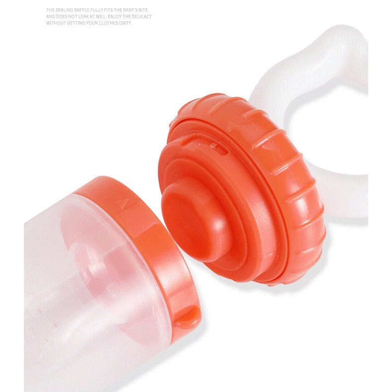 Túi nhai hoa quả chống hóc tay cầm lượn sóng cho bé