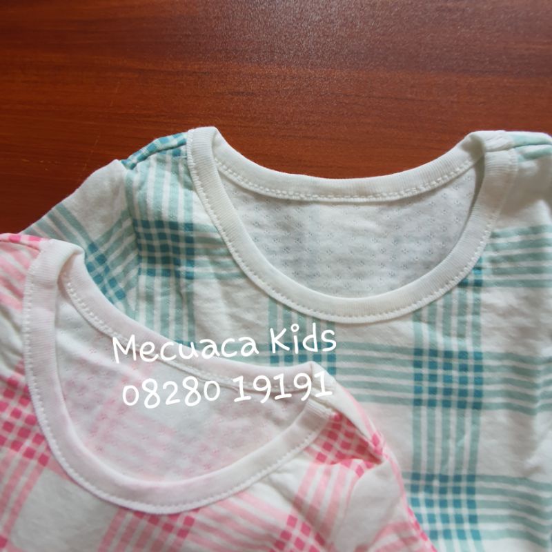 Bộ ngủ dài tay cotton thu đông xuất Hàn kẻ sọc caro kẻ ngang cho bé trai bé gái