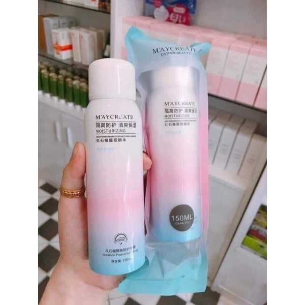 ( Khuyến Mãi) Xịt chống nắng Maycreate chống nắng dưỡng da lên tone ngay lập tức