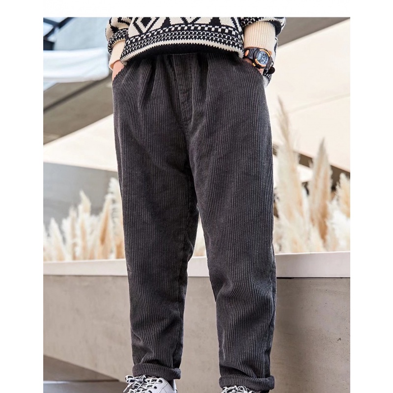 Quần Dài Vải Nhung Phối Lông Cừu Thời Trang Mùa Đông Mới Cho Bé Trai